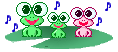  frogs singing animation