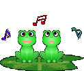  two frogs singing  animation