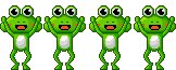  line of frogs dancing  animation