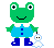 little boy frog with a little ghost  animation