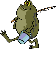 frog going fishing  animation