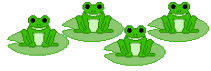 four smiling frogs  animation