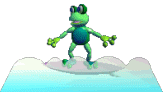  frog surf boarding animation