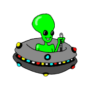 alien in space ship animation