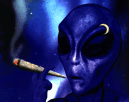 smoking alien animation