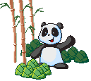 panda with bamboo animation