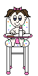  baby in high chair animation