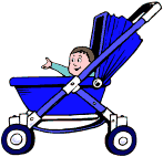  baby in pushchair animation