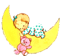  baby on moon with teddy animation
