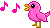 pink bird singing animations