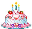  Cake with hearts animation