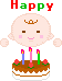 Birthday Cake with Candle animation
