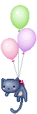 cat and balloons animation