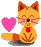Ginger Cat with a Heart  cat animation