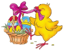 chick with easter basket animation