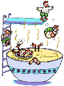 chickens diving animation