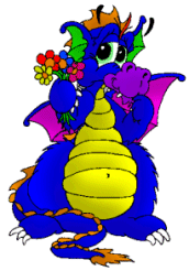 blue dragon with flowers  animation