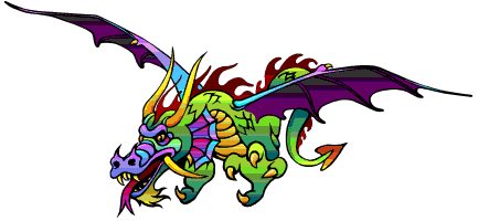 multi coloured dragon  animation