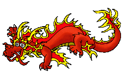 red and yellow dragon  animation