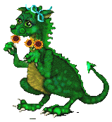 green dragon with sunflowers dragon  animation
