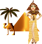egyptian queen pyramid palm tree and camel animation
