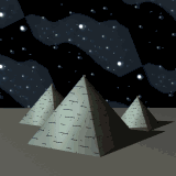   pyramids and meteor  animation