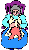 older lady knitting  animation