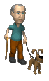 old man with a dog  animation