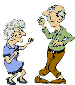 elderly couple dancing  animation