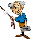 old man going fishing  animation