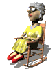 elderly man in rocking chair  animation