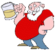 older man with a glass of beer  animation