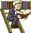 elderly man with a book  animation