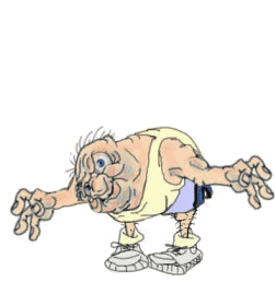 older man excersising  animation