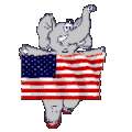 elephant with usa flag animation