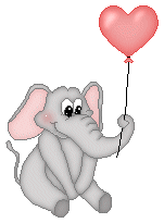 elephant with  a heart balloon  animation