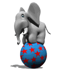elephant balancing on a ball animation