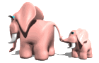 pink elephant and baby  animation