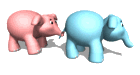 pink and blue elephant  animation
