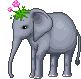 elephant with flowers animation