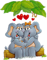 elephant in sitting in love  animation