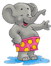 elephant in swimming trunks animation