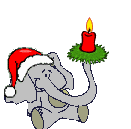 xmas elephant with a candle  animation