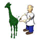 trimming topiary giraffe  animation
