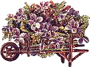 wheelbarrow of flowers  animation