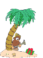 palm tree on desert island  animation