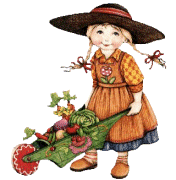 girl with wheelbarrow  animation