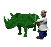 clipping a topiary rhino   animation