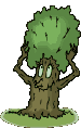 tree adjusting its hair do  animation