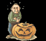 man sitting on a  pumpkin  animation
